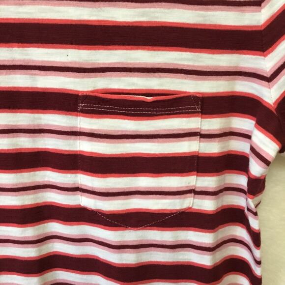 GAP Factory Burgundy Pink Stripe Pocket T-Shirt Dress - Picture 6 of 13